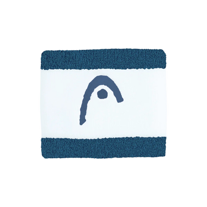 Poignets Éponge Head 2.5" Striped Blanc/Bleu Marine x2
