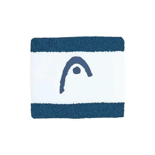 Poignets Éponge Head 2.5" Striped Blanc/Bleu Marine x2
