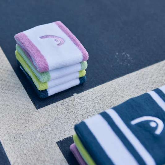 Poignets Éponge Head 2.5" Striped  Vert/Blanc x2