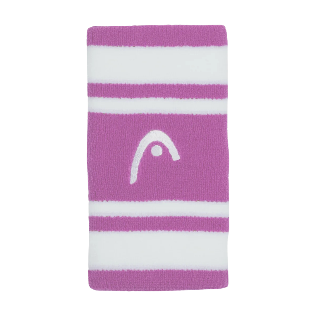 Poignets Éponge Head 5" Striped Rose/Blanc x2