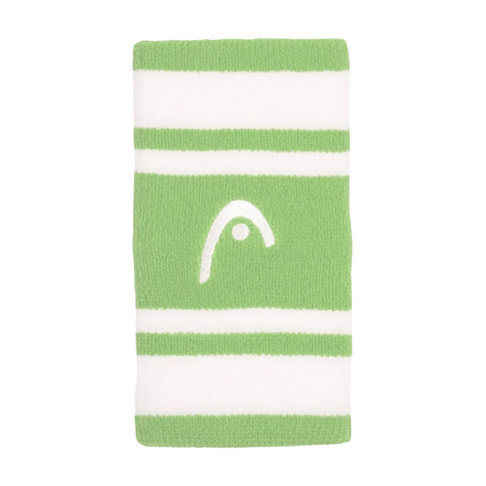 Poignets Éponge Head 5" Striped Vert/Blanc x2