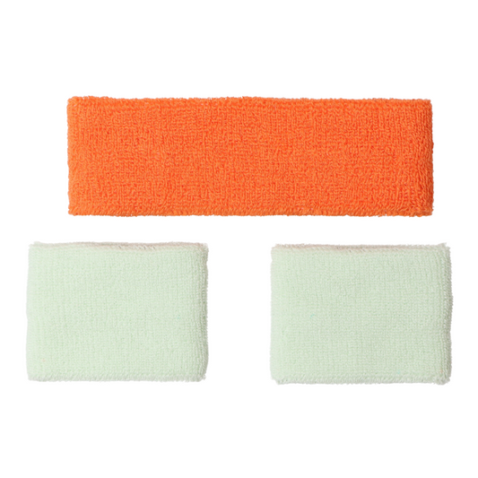 Poignets Éponge et Bandeau éponge Osaka Orange/Vert