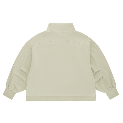 Pull Osaka Cropped Half Zip Beige Femme