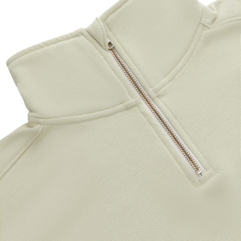 Pull Osaka Cropped Half Zip Beige Femme