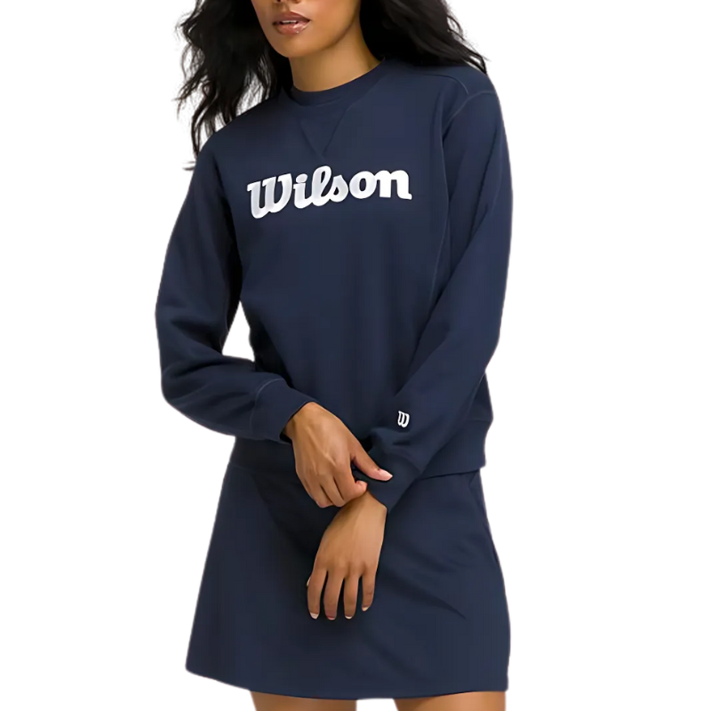 Pull Wilson Team Crewneck Bleu Marine Femme