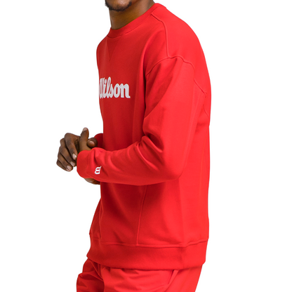 Pull Wilson Team Crewneck Script Rouge