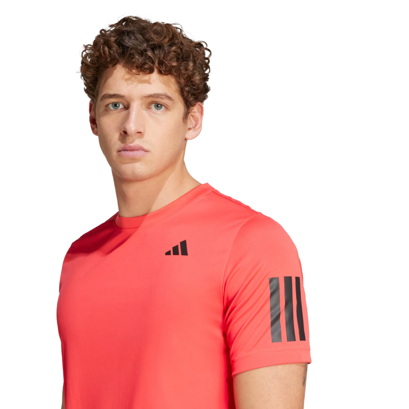 T-shirt Adidas Club 3 Stripes Tee Rouge