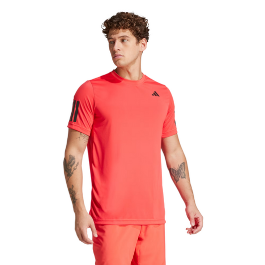 T-shirt Adidas Club 3 Stripes Tee Rouge