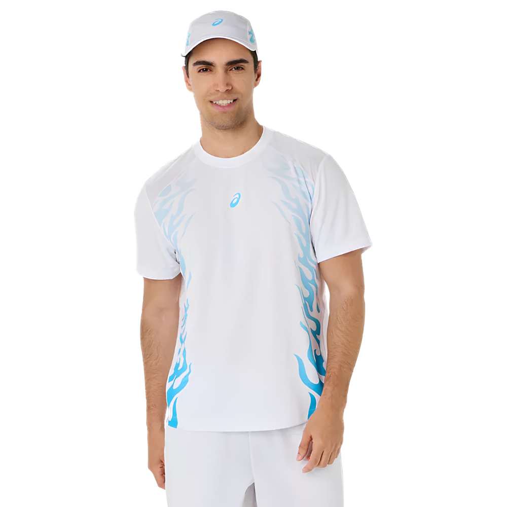 T-shirt Asics Padel Printed Blanc/Bleu - Esprit Padel Shop