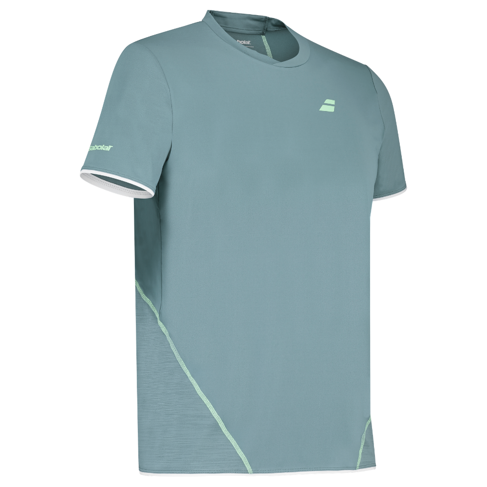 T-shirt Babolat Crew Neck Tee Bleu/Vert - Esprit Padel Shop