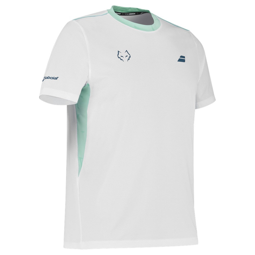 T-shirt Babolat Crew Neck Tee Lebron Blanc/Bleu - Esprit Padel Shop