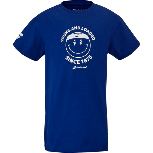T-shirt Babolat Exercise Cotton Tee Bleu Junior Boy