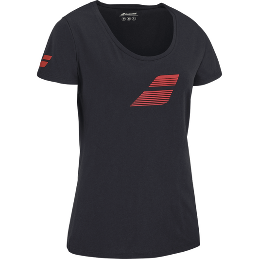 T-shirt Babolat Exercise Flag Tee Noir Femme