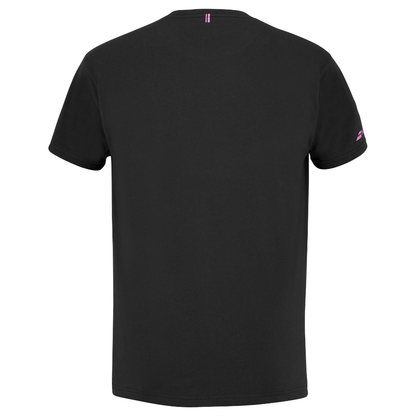 T-shirt Babolat Exercise Message Tee Noir/Rose - Esprit Padel Shop