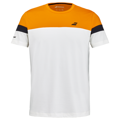 T-shirt Babolat Perf Crew Neck Tee Blanc/Orange - Esprit Padel Shop