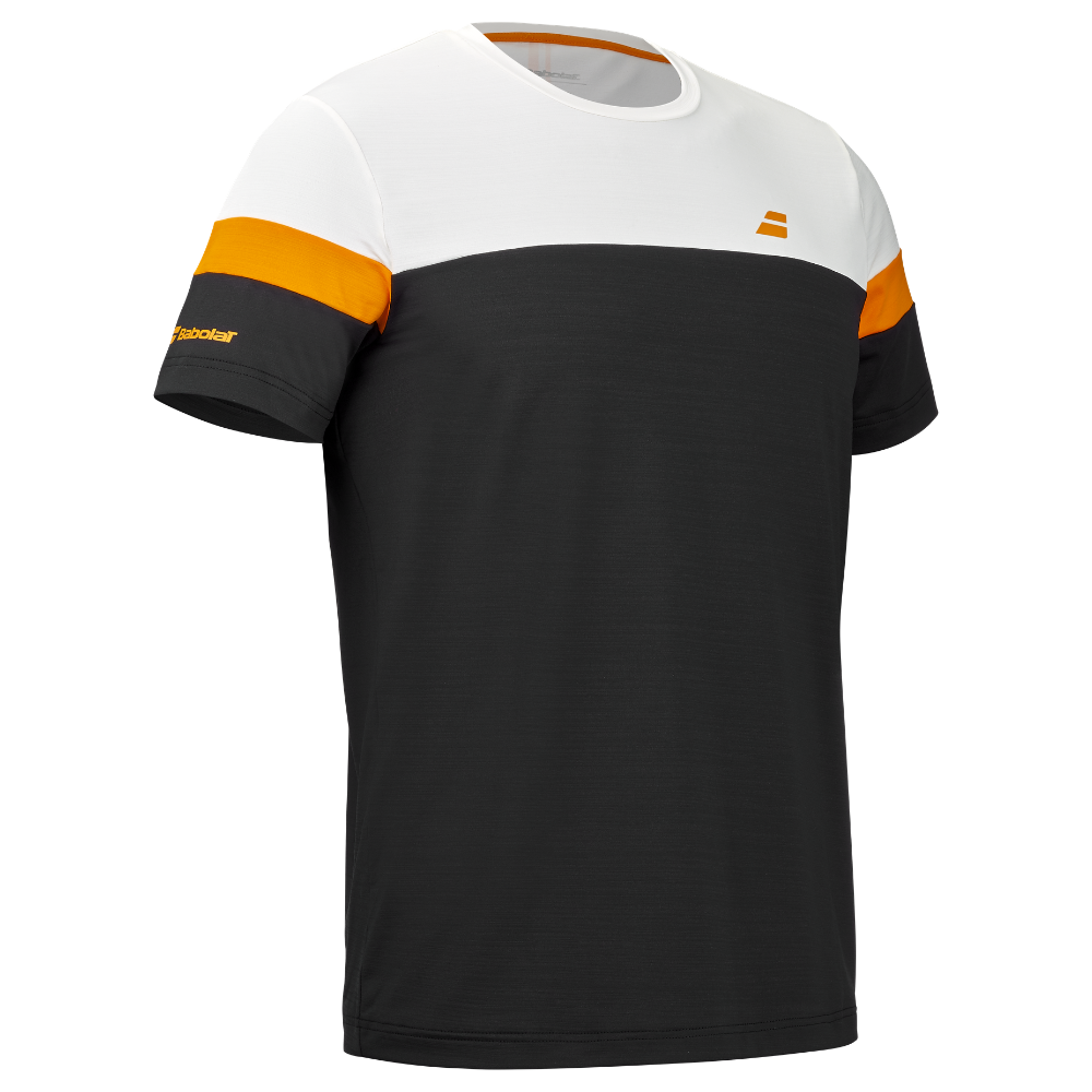 T-shirt Babolat Perf Crew Neck Tee Noir/Blanc - Esprit Padel Shop