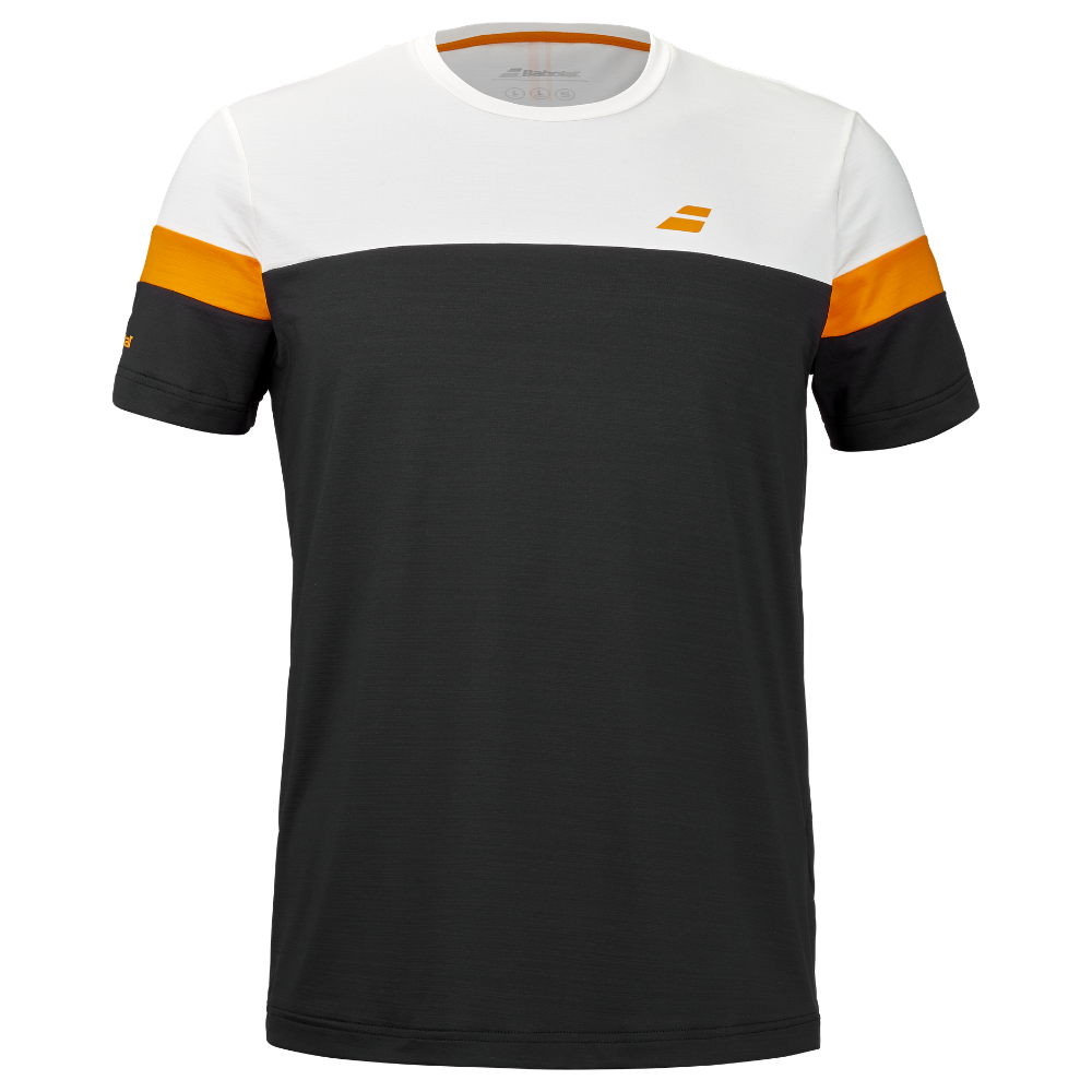 T-shirt Babolat Perf Crew Neck Tee Noir/Blanc - Esprit Padel Shop
