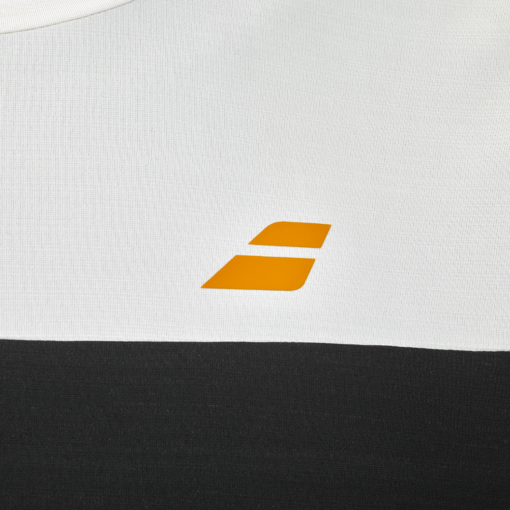 T-shirt Babolat Perf Crew Neck Tee Noir/Blanc - Esprit Padel Shop