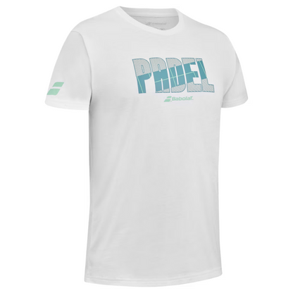 T-shirt Babolat Padel Cotton Tee Blanc/Bleu