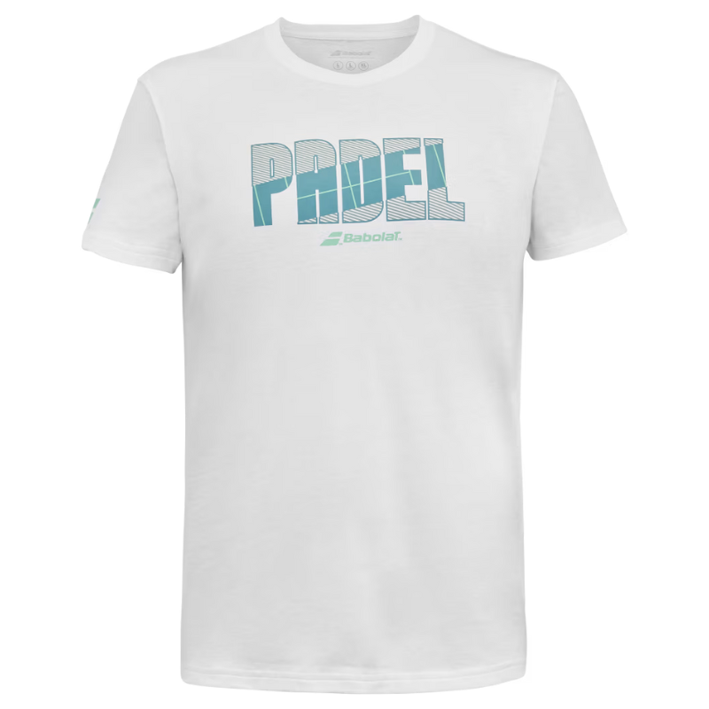 T-shirt Babolat Padel Cotton Tee Blanc/Bleu
