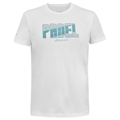 T-shirt Babolat Padel Cotton Tee Blanc/Bleu
