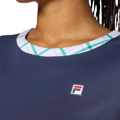 T-shirt Fila Yamila Bleu Marine/Vert Femme
