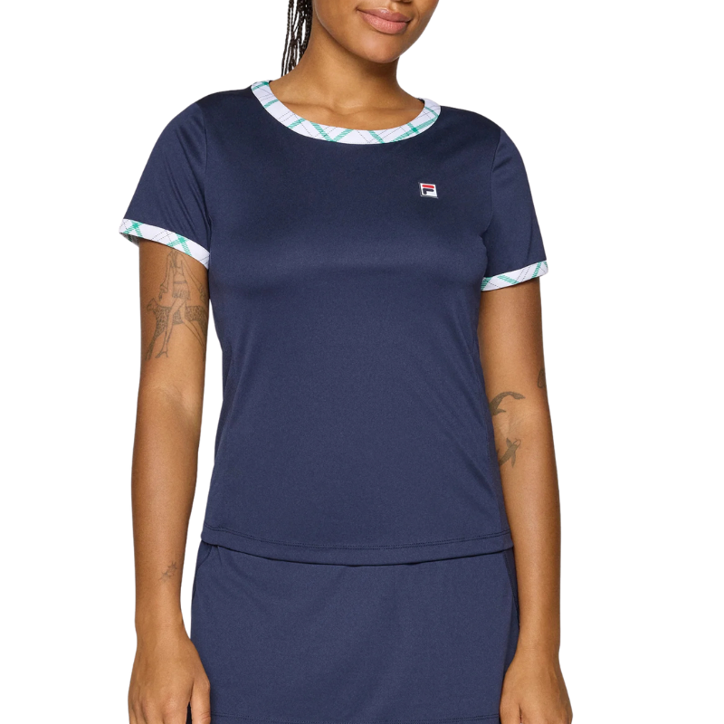 T-shirt Fila Yamila Bleu Marine/Vert Femme