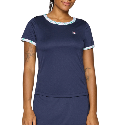 T-shirt Fila Yamila Bleu Marine/Vert Femme