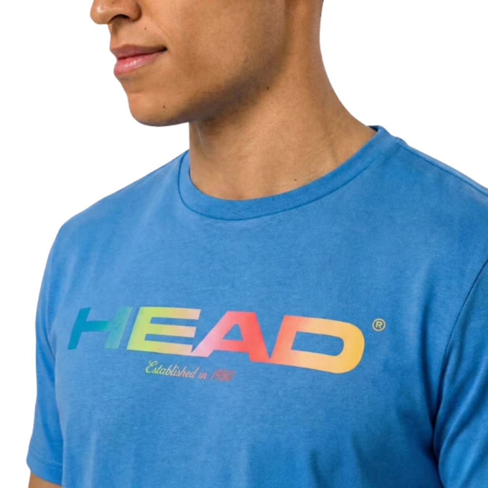 T-shirt Head Rainbow Bleu Clair