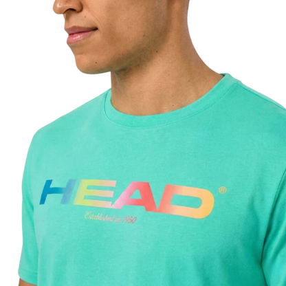 T-shirt Head Rainbow Vert