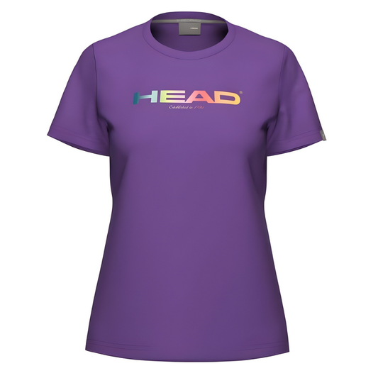 T-shirt Head Rainbow Violet Femme