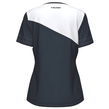 T-shirt Head Tie-Break Blanc/Bleu Marine Femme