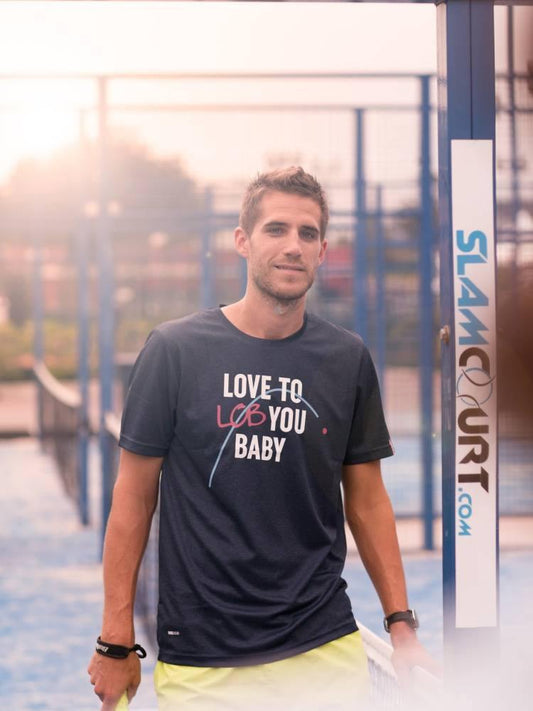 T-shirt TBT – Padel Wear® Love to lob you polyester Bleu