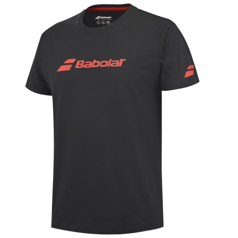 T-shirt Babolat Exercise Tee Noir/Rouge