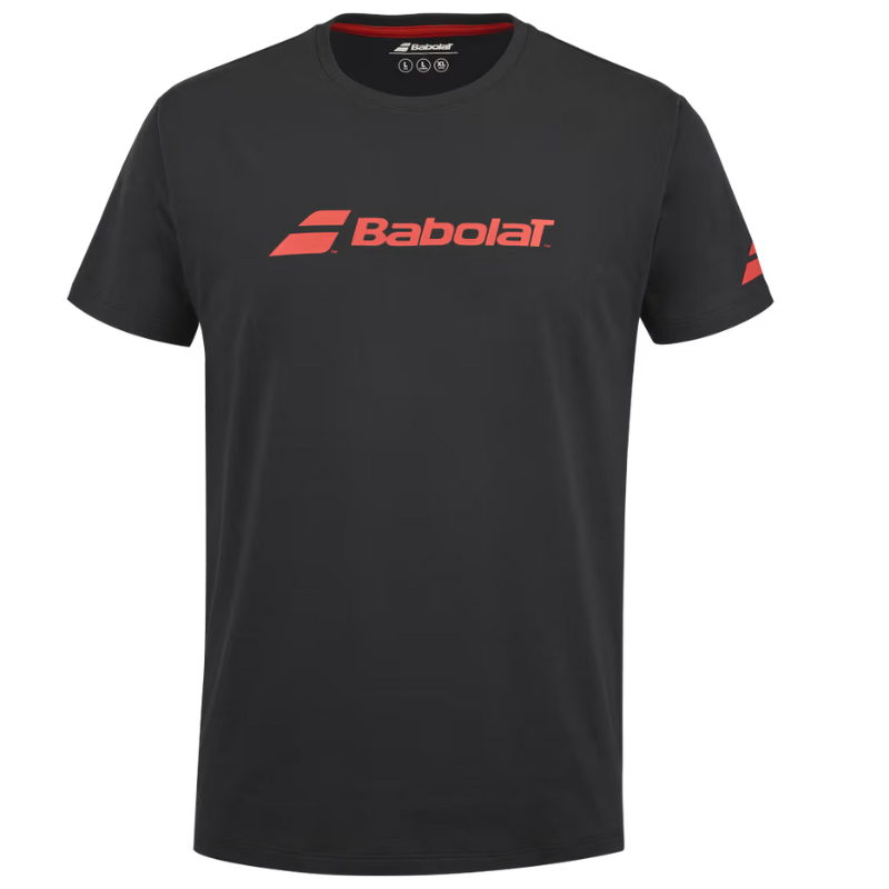 T-shirt Babolat Exercise Tee Noir/Rouge