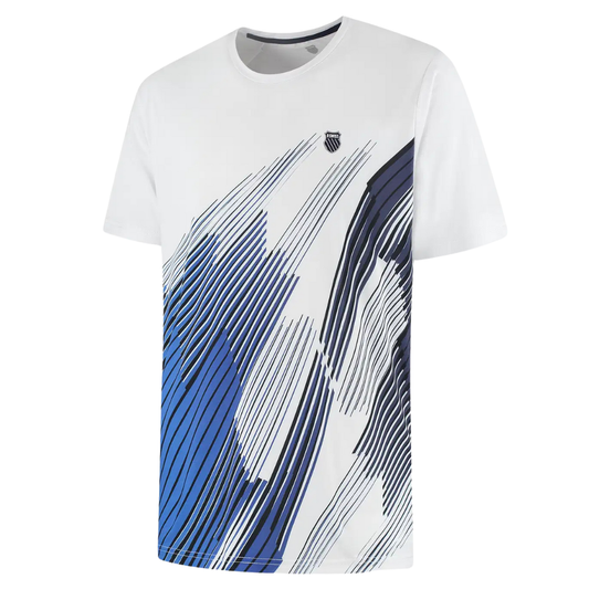 T-shirt K-Swiss Hypercourt Print Crew 6 Blanc