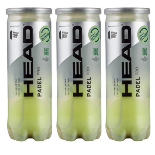 Tripack de 3 balles de padel Head Padel Pro