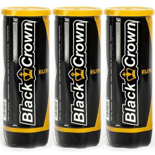 Tripack de 3 balles de padel Black Crown Elite