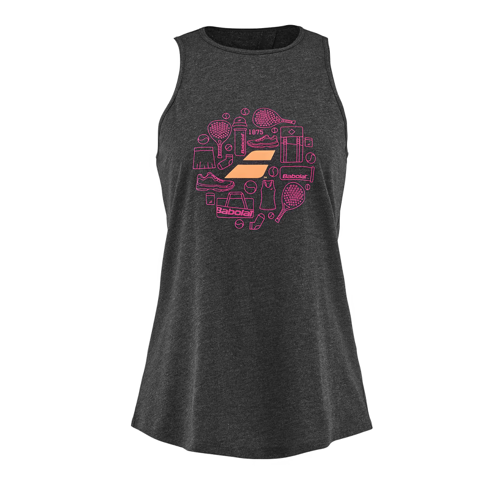 Débardeur Babolat Padel Coton Tank Noir Femme