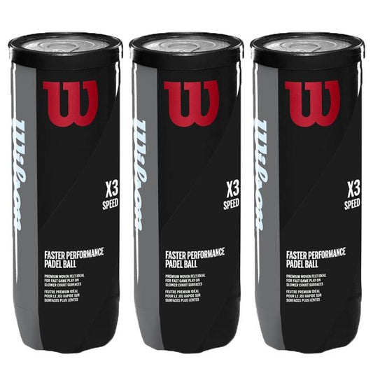 Tripack de 3 balles de padel Wilson Padel X3 Speed