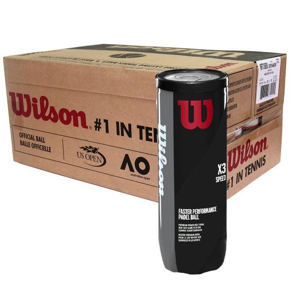 Carton de 24 tubes de 3 balles de padel Wilson Padel X3 Speed