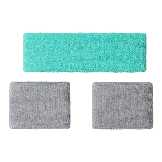 Poignets Éponge et Bandeau éponge Osaka Gris/Bleu