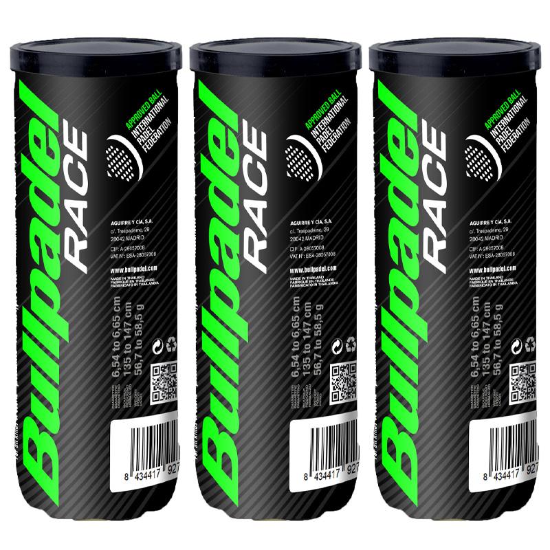 Tripack de 3 balles de padel Bullpadel Race