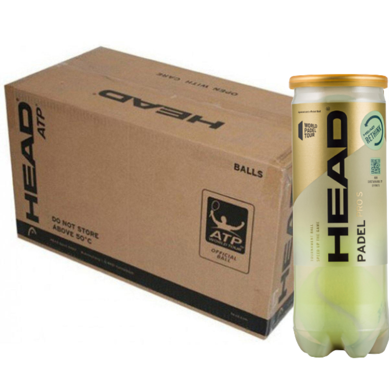 Carton de 24 tubes de 3 balles Head Padel Pro S