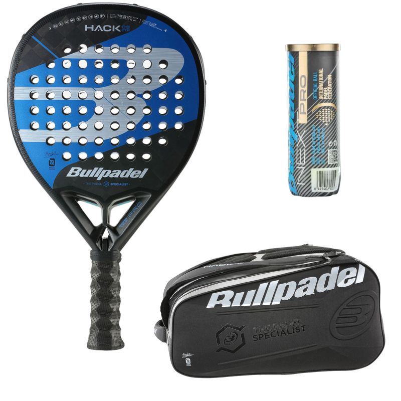 Pack Homme d'une raquette Bullpadel Hack Control 03 2023 & d'un sac Bullpadel Hack Platine