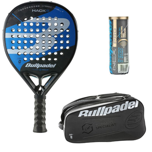Pack Homme d'une raquette Bullpadel Hack Control 03 2023 & d'un sac Bullpadel Hack Platine