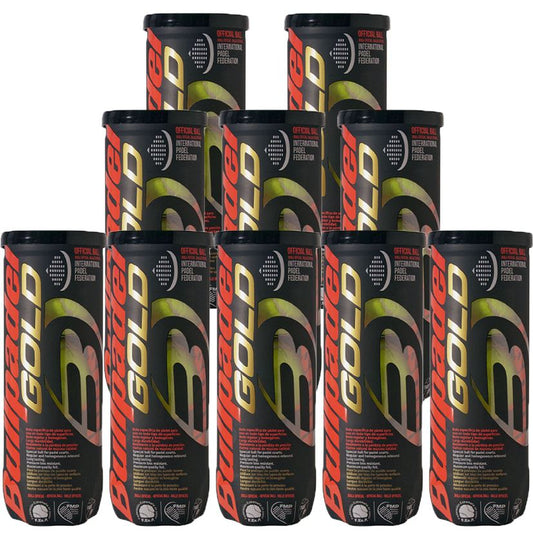Pack de 10 tubes de balles de padel Bullpadel Gold