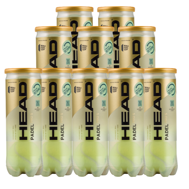 Pack de 10 tubes de balles Head Padel Pro S