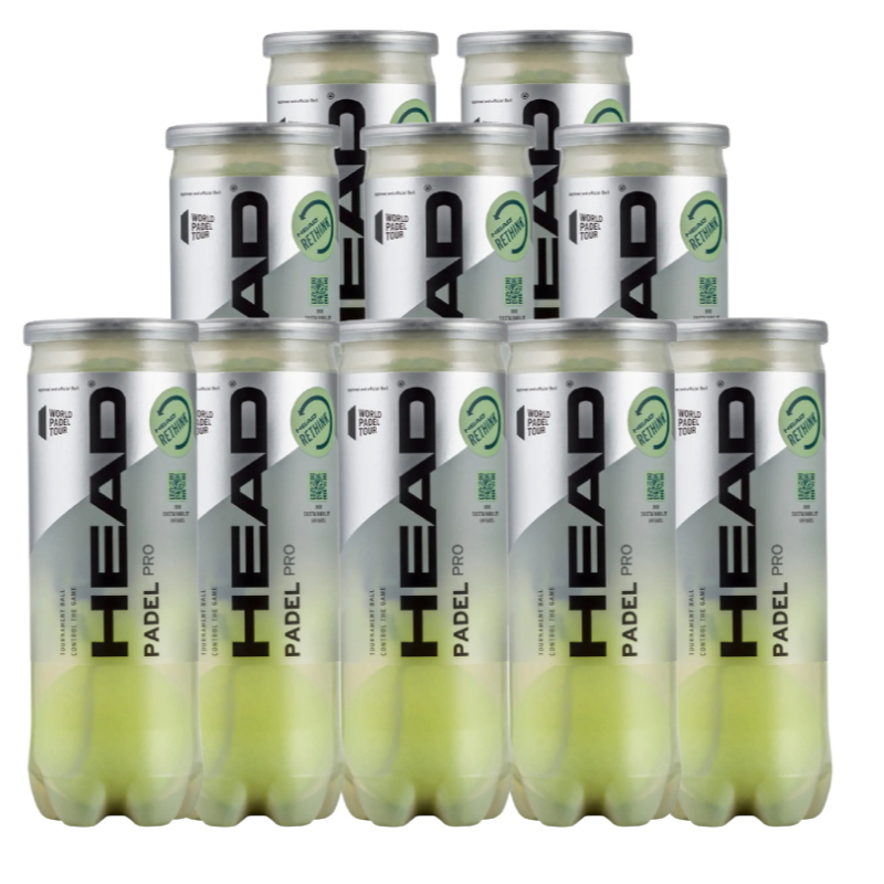 Pack de 10 tubes de balles Head Padel Pro
