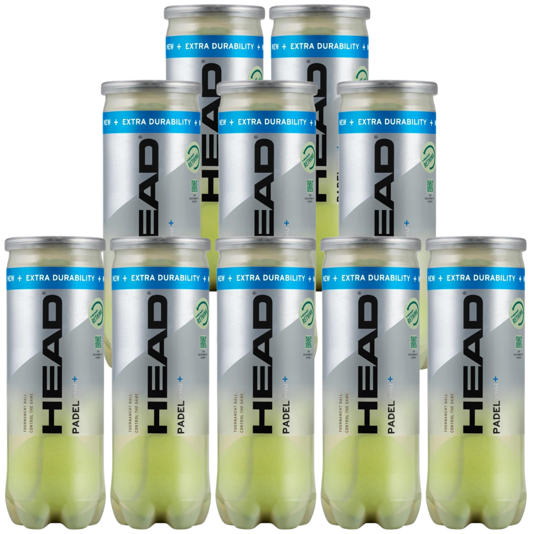 Pack de 10 tubes de balles Head Padel Pro+